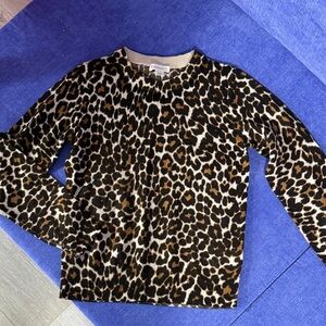 Crewcuts Leopard Print Kids Sweater - Black and Brown